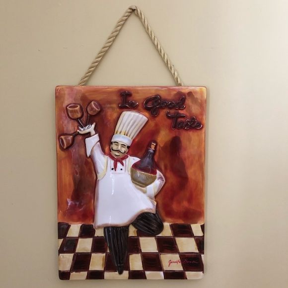 NWOT Chef Ceramic Tile Wall Hanging Jennifer Sosik Decor - Picture 1 of 6
